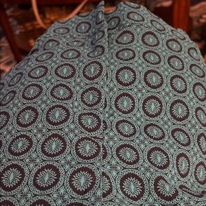Teal and Navy Geometric Circle Print Pants